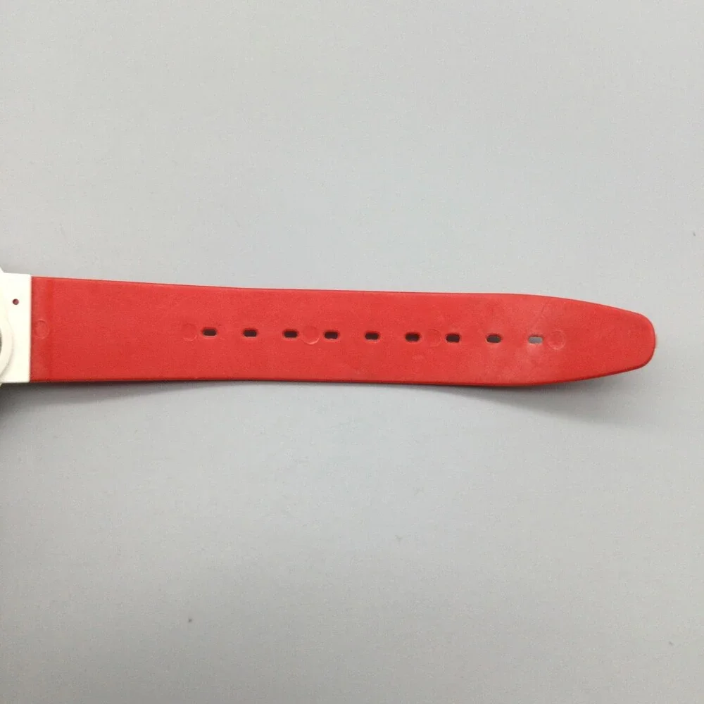 Coca-Cola Coke Mens Watch 35mm Multicolor Logo Dial Red Rubber New Battery